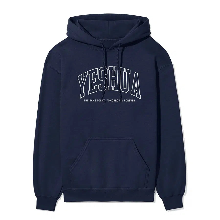 Yeshua The Same Today, Tomorrow & Forever Unisex Hoodie in navy color