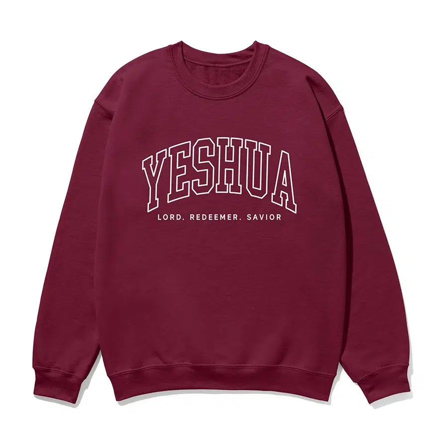 Maroon Yeshua Lord Redeemer Savior Unisex Sweatshirt