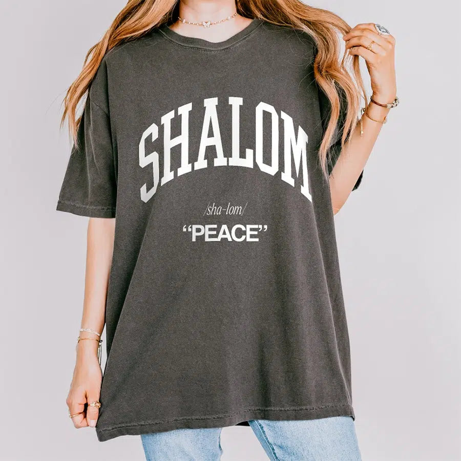 Women's Model Wearing Pepper Shalom Tee