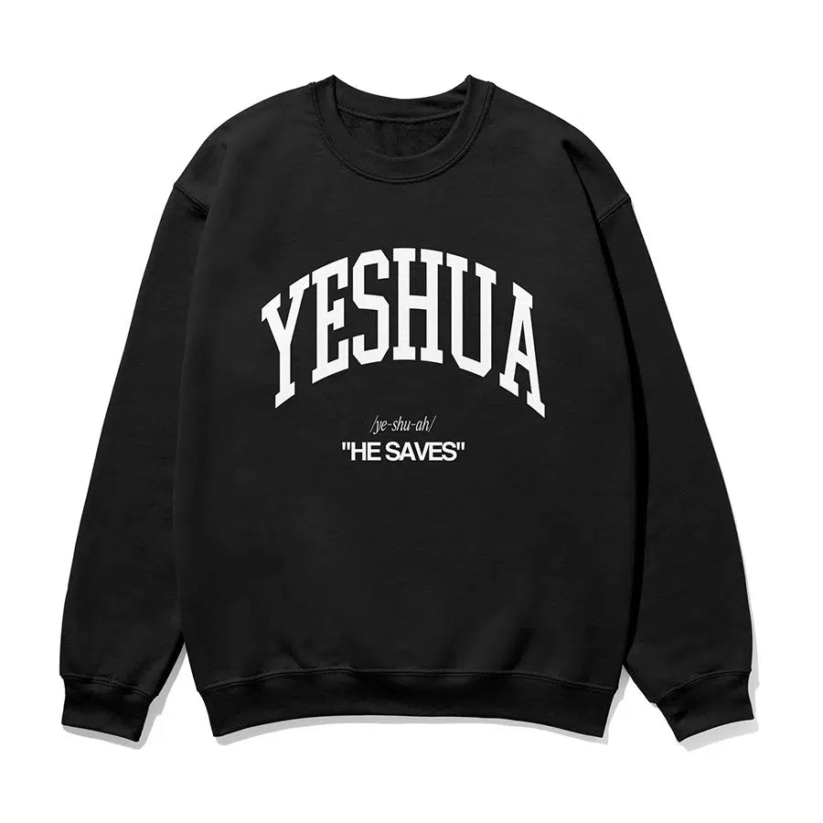 Black Yeshua He Saves Unisex Sweatshirt