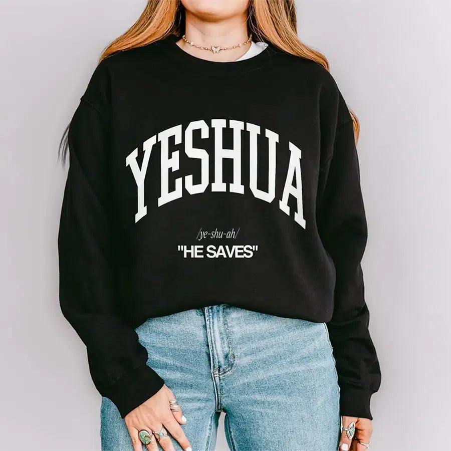 Black Yeshua He Saves Unisex Sweatshirt
