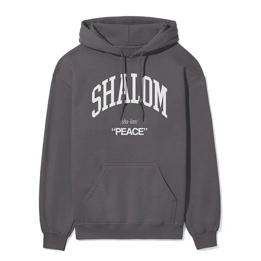 Shalom Unisex Hoodie in charcoal color