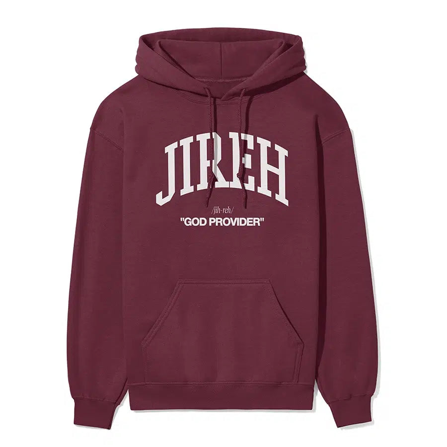 Jireh God Provider Unisex Hoodie in maroon color