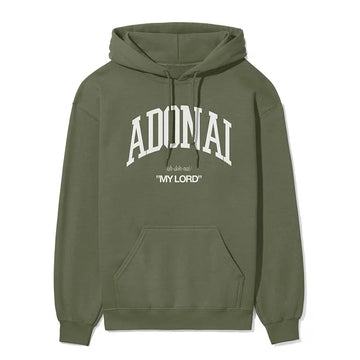 Adonai My Lord Unisex Hoodie in Military Green color
