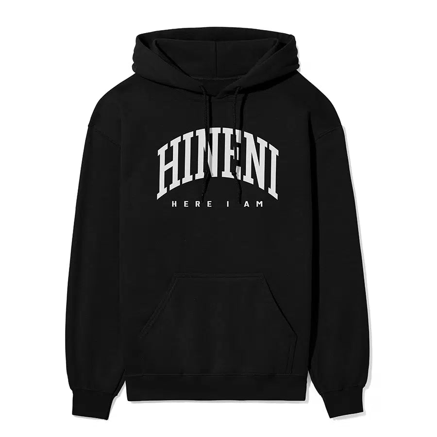Hineni Here I Am Unisex Hoodie in black color