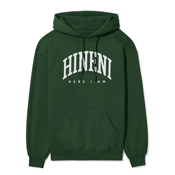 Hineni Here I Am Unisex Hoodie in forest color