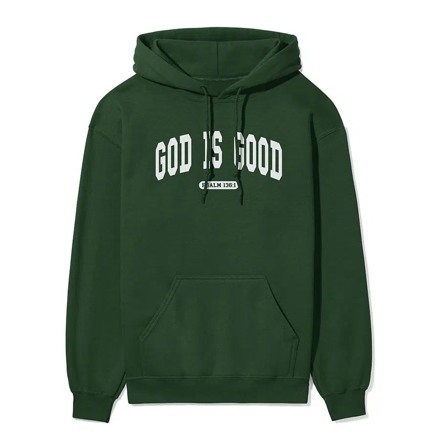 God is Good Unisex Hoodie in forest color