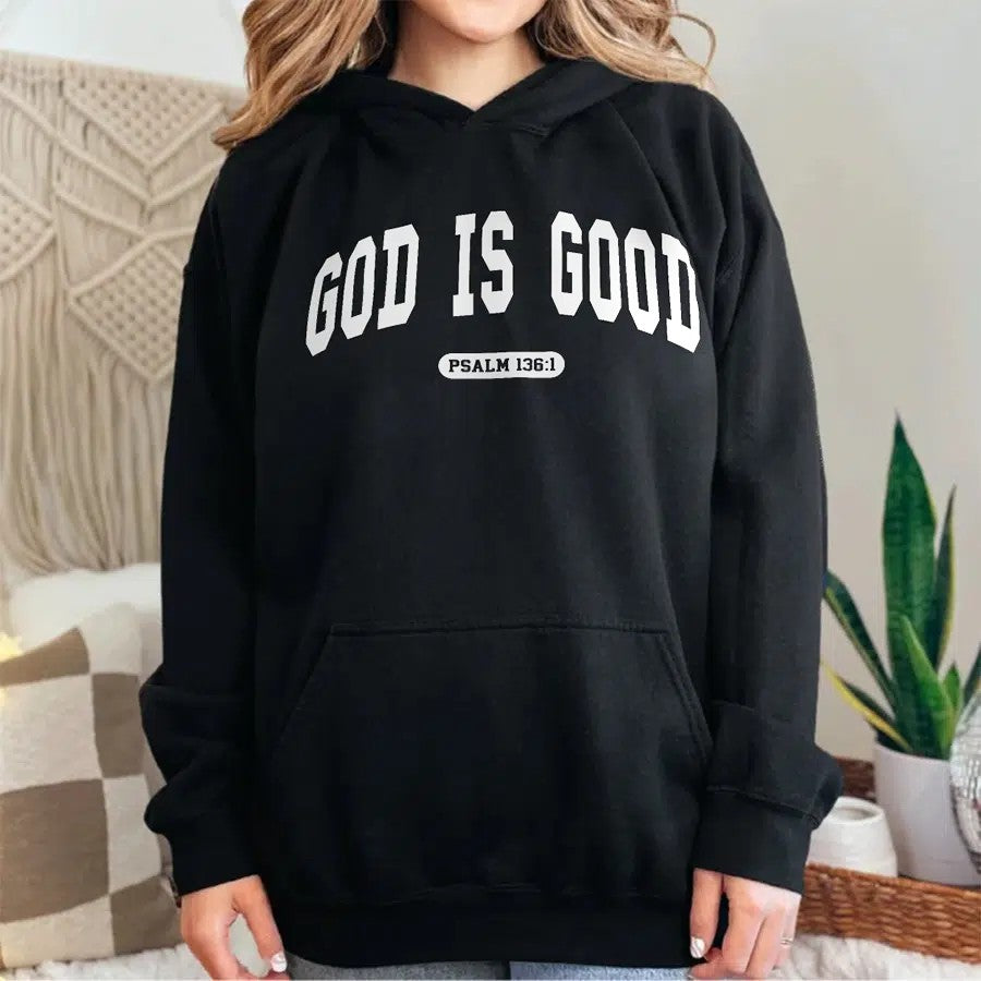 God is Good Unisex Hoodie in black color