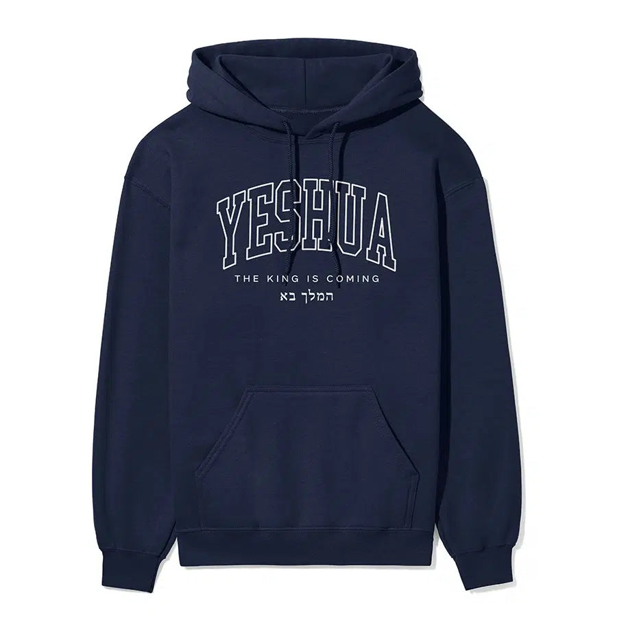 Yeshua The King is Coming Unisex Hoodie in navy color