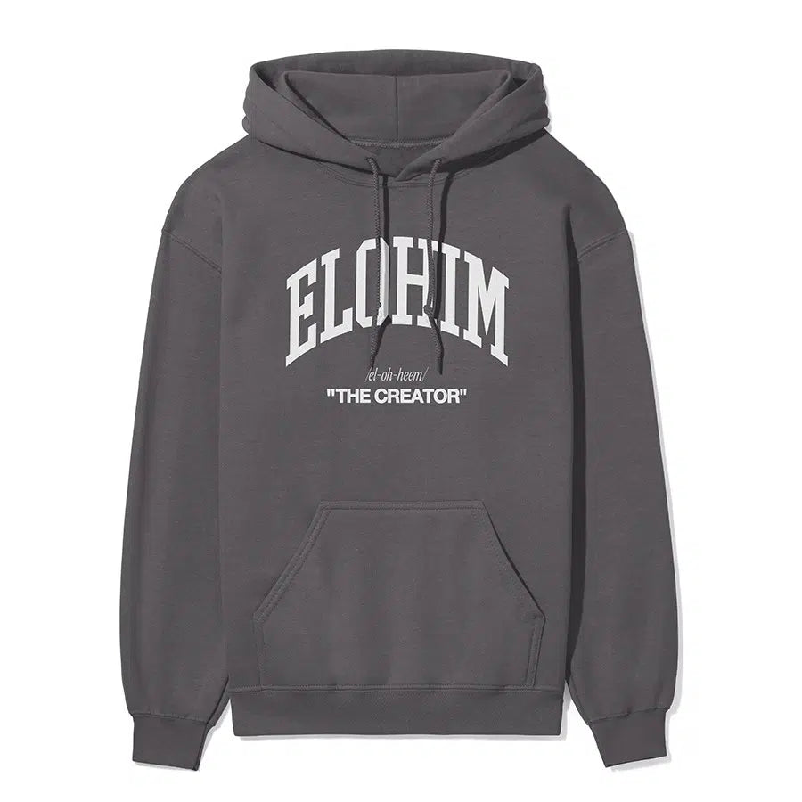 Elohim The Creator Unisex Hoodie in charcoal color