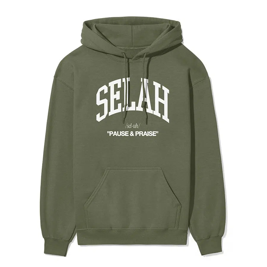 Selah Unisex Hoodie in Military Green color