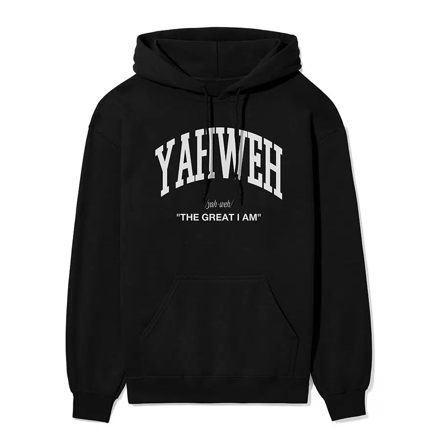 Yahweh The Great I Am Unisex Hoodie in black color
