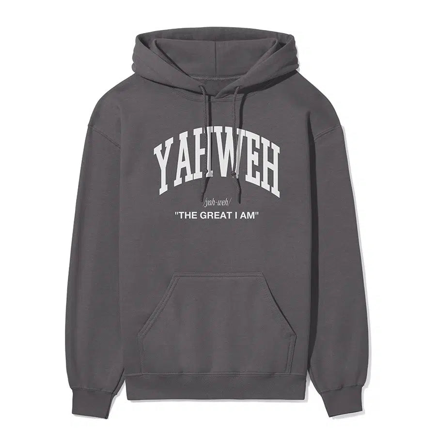 Yahweh The Great I Am Unisex Hoodie in charcoal color