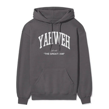 Yahweh The Great I Am Unisex Hoodie in charcoal color