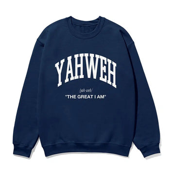 Navy Yahweh The Great I Am Unisex Sweatshirt