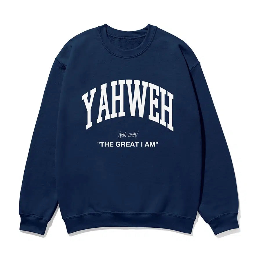 Navy Yahweh The Great I Am Unisex Sweatshirt