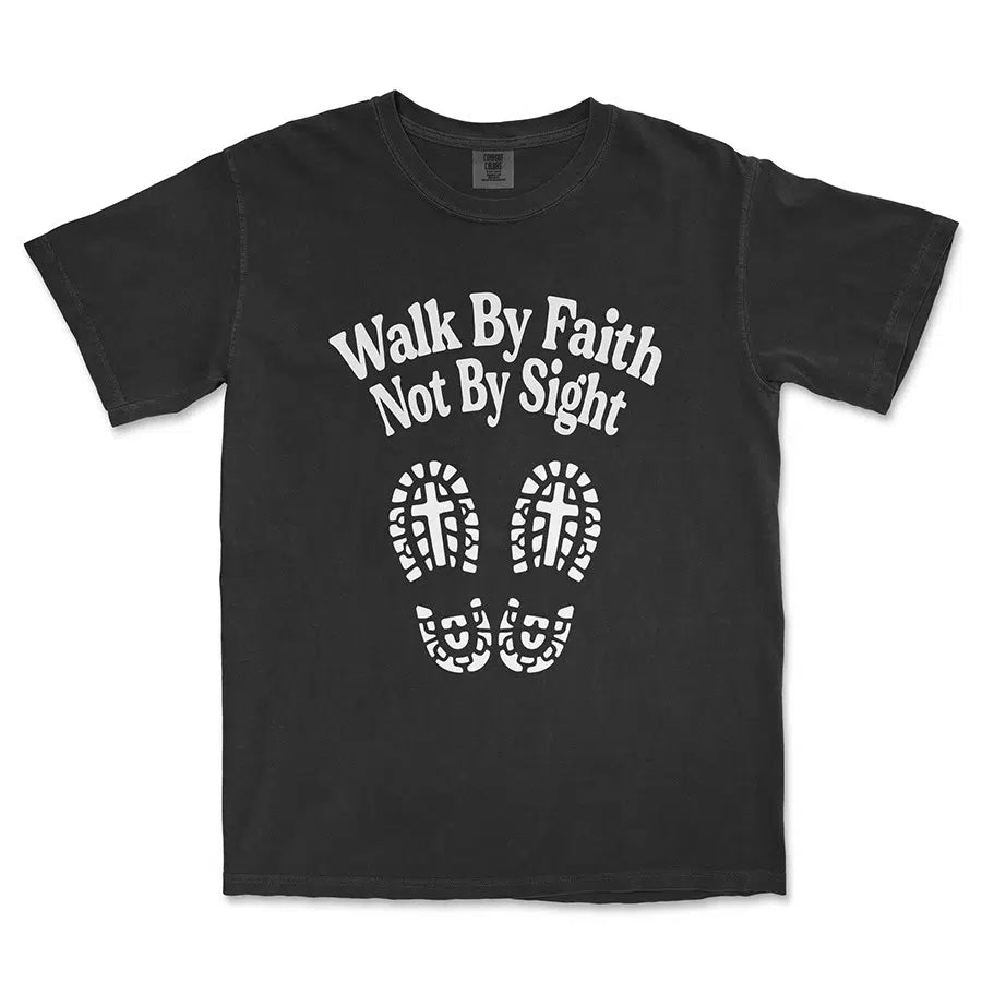 Walk by faith not by sight unisex tee in black color