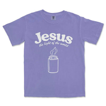 Jesus the light of the world unisex tee in Violet color