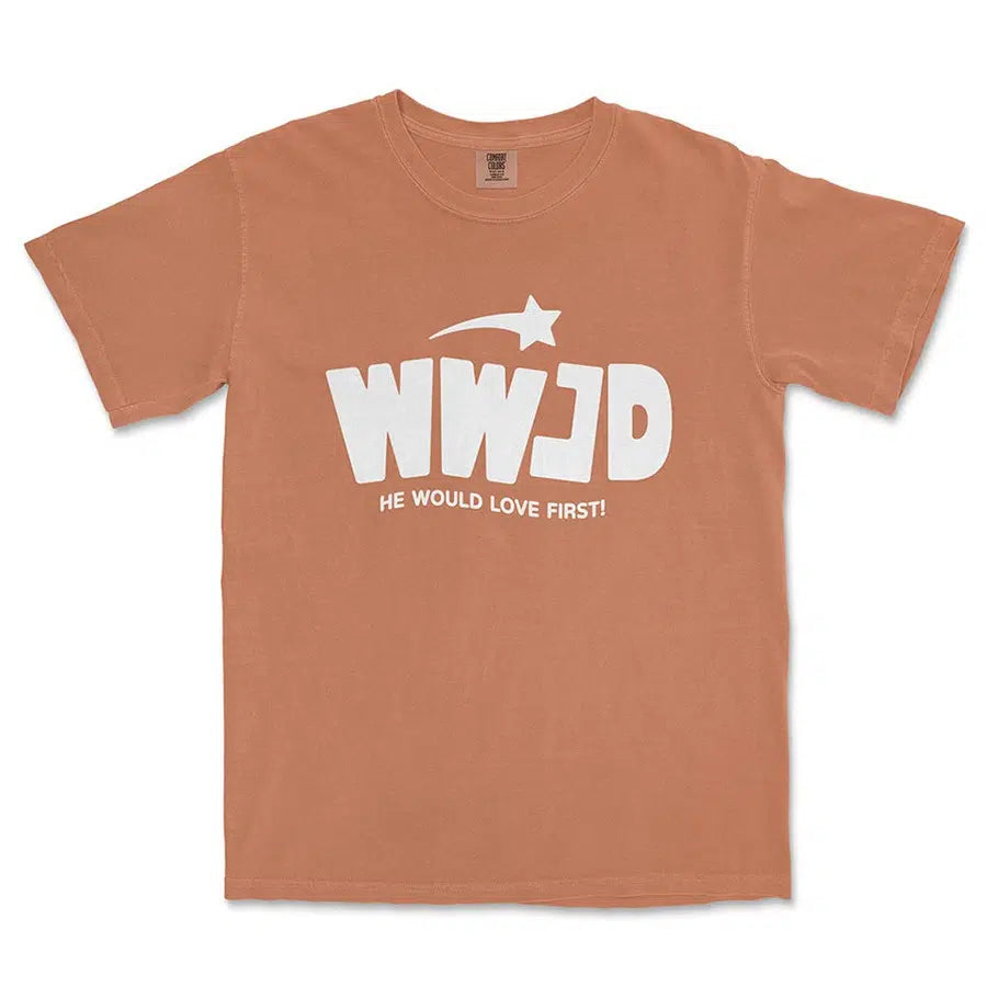 WWJD He would love first Unisex Tee in Yam color