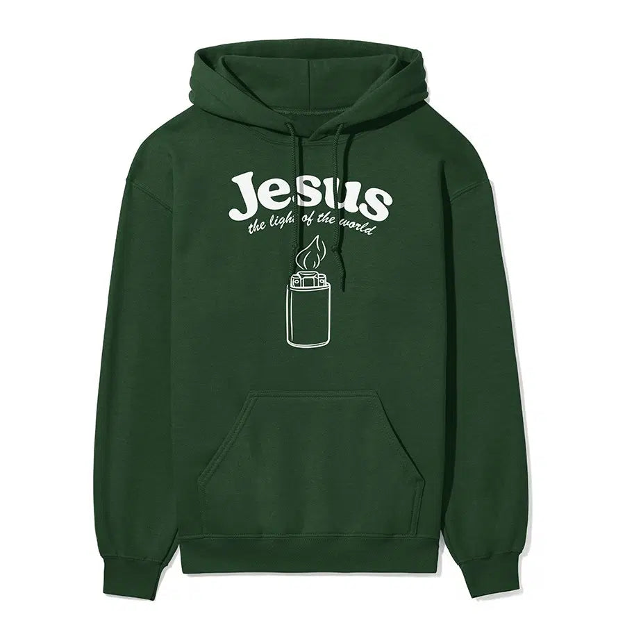 Jesus The Light Of The World Unisex Hoodie in forest color