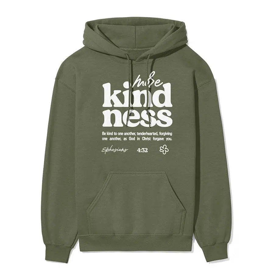 More Kindness Unisex Hoodie in Military Green color