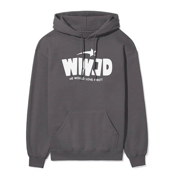 WWJD He Would Love First Unisex Hoodie in charcoal color