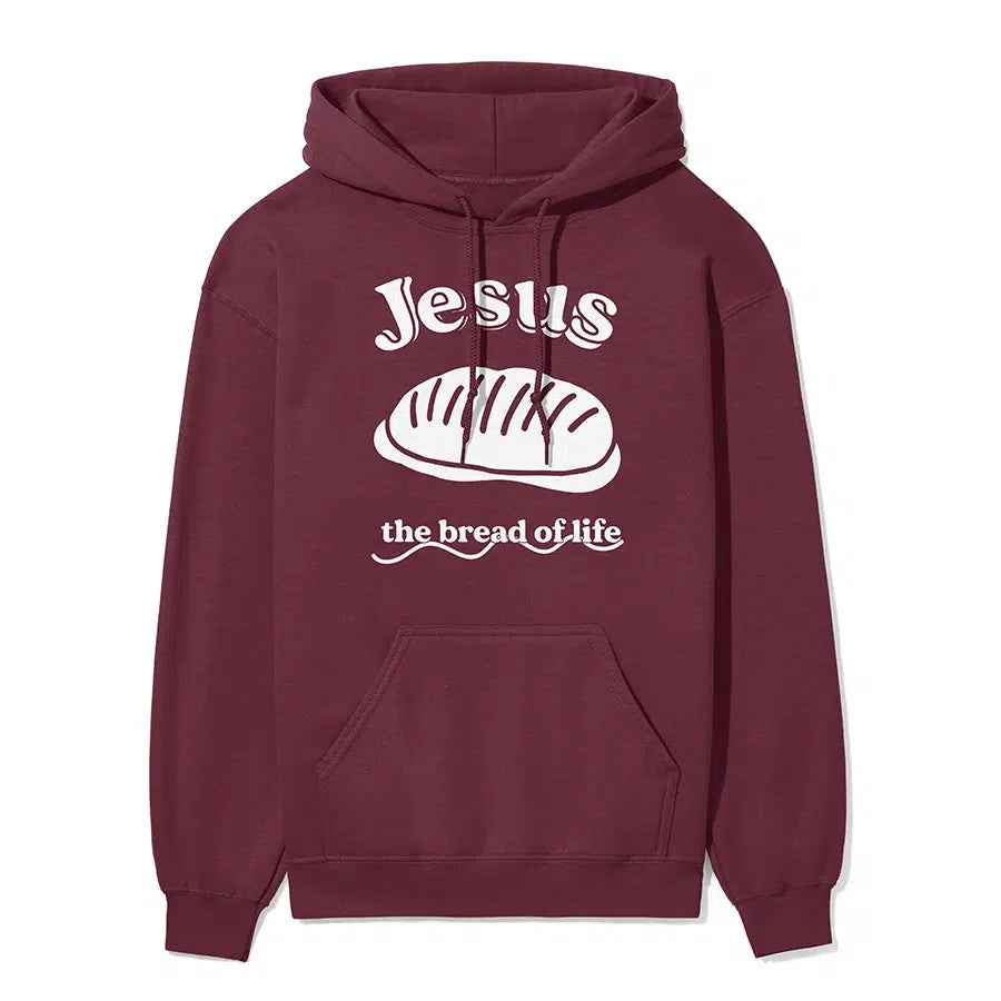 Jesus The Bread of Life Unisex Hoodie in maroon color