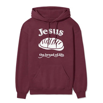 Jesus The Bread of Life Unisex Hoodie in maroon color