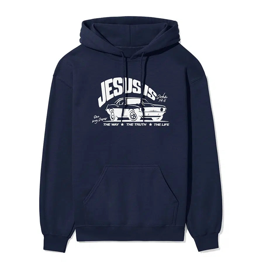 Jesus The Way The Truth The Life Unisex Hoodie in navy color