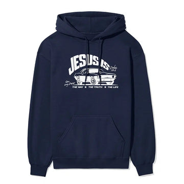 Jesus The Way The Truth The Life Unisex Hoodie in navy color