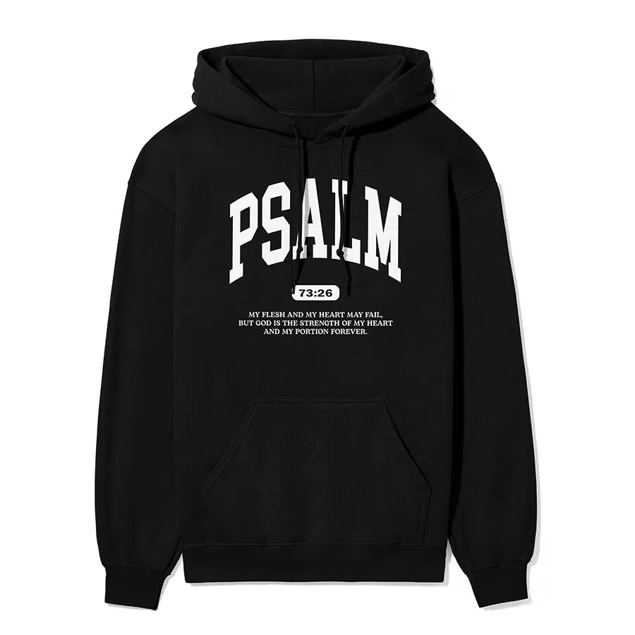 PSALM 73 26 Unisex Hoodie in black color