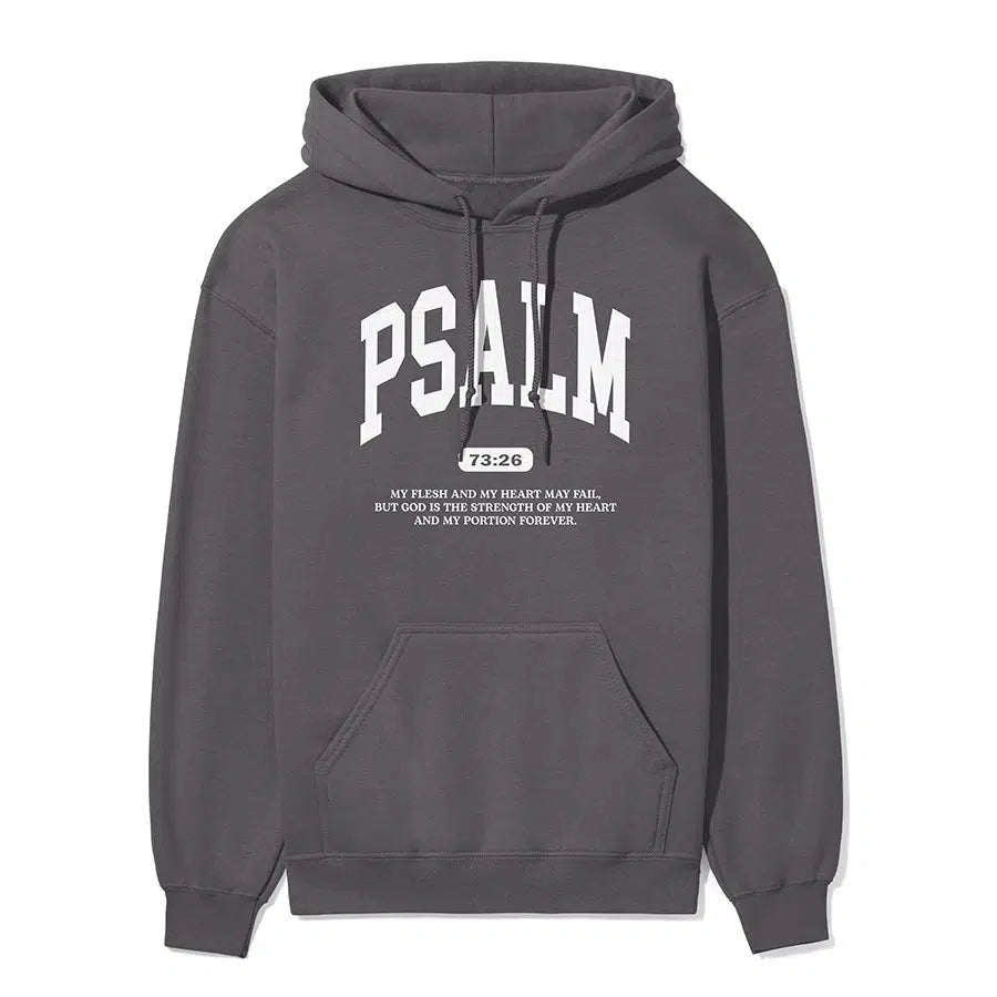 PSALM 73 26 Unisex Hoodie in charcoal color