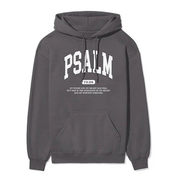 PSALM 73 26 Unisex Hoodie in charcoal color