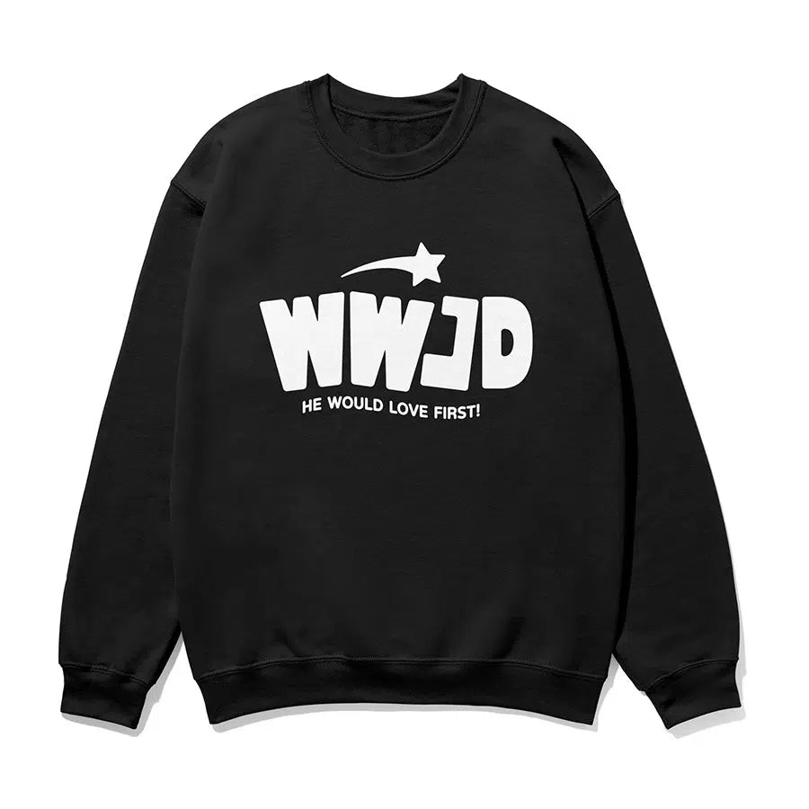 WWJD He Would Love First Unisex Sweatshirt in black color