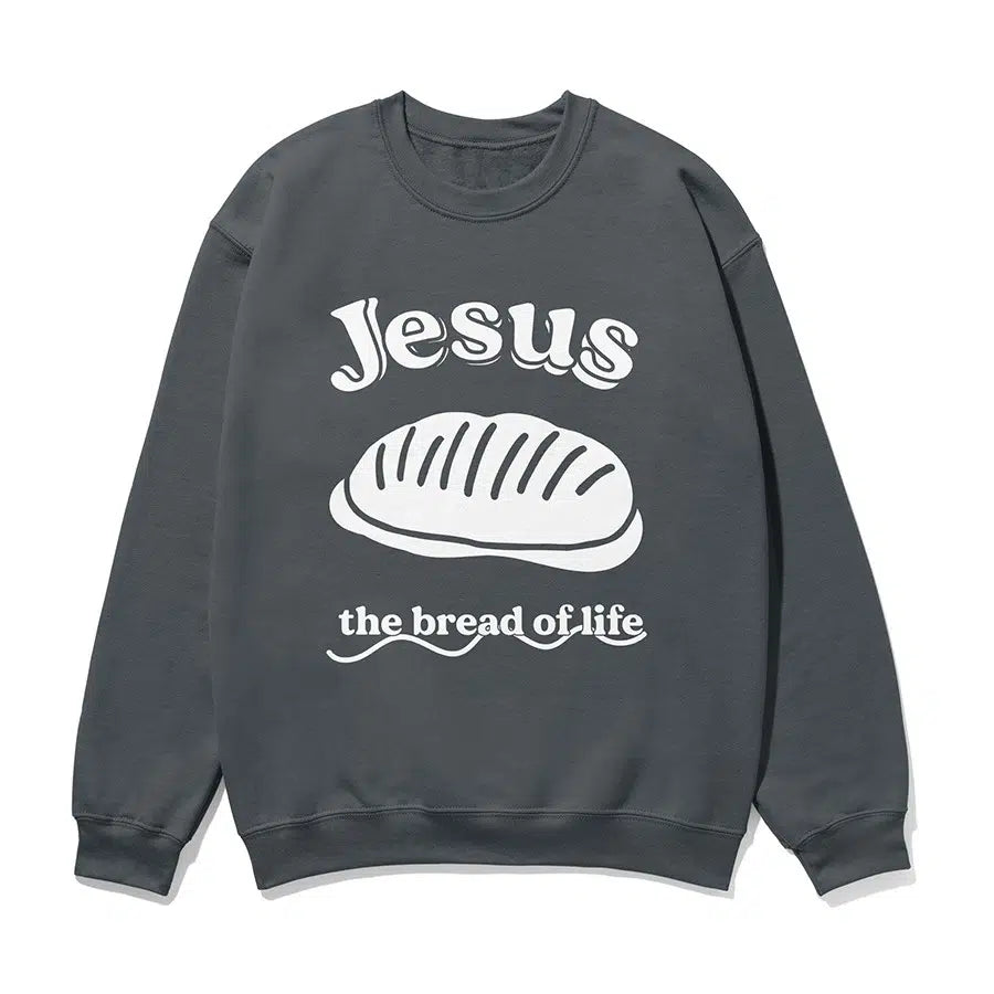 Jesus The Bread of Life Unisex Sweatshirt in charcoal color