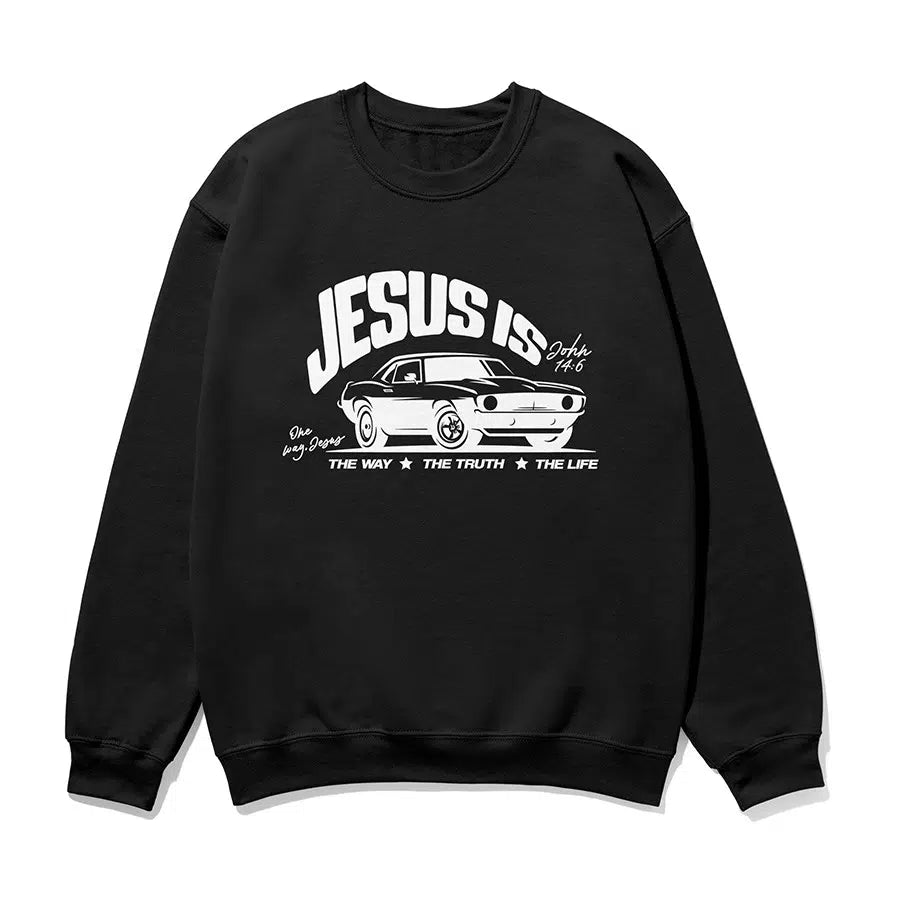 Jesus The Way The Truth The Life Unisex Sweatshirt in black color