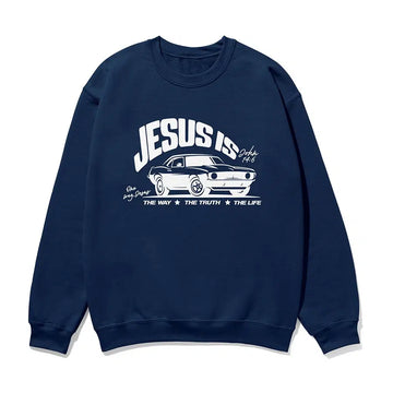 Jesus The Way The Truth The Life Unisex Sweatshirt in navy color