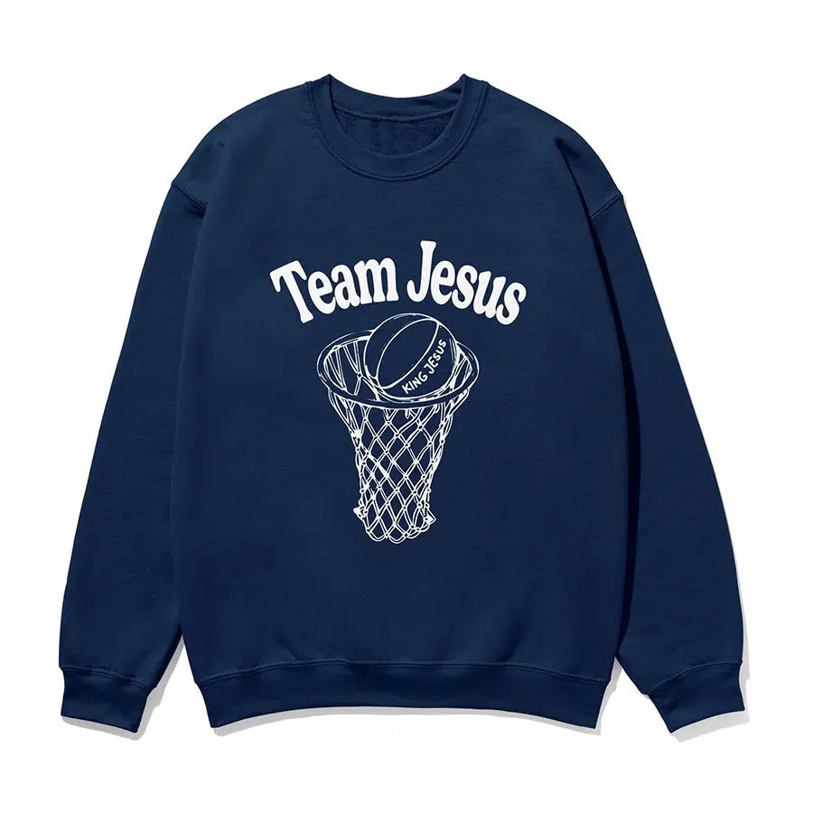 Team Jesus Unisex Sweatshirt in navy color