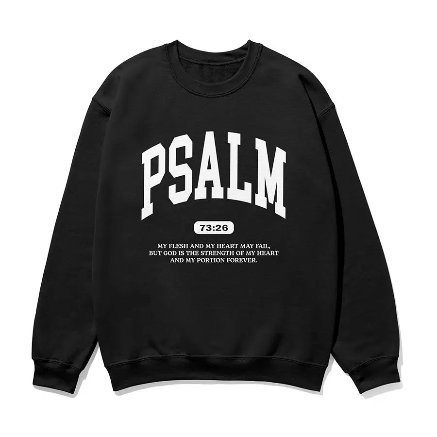 PSALM 73 26 Unisex Sweatshirt in black color