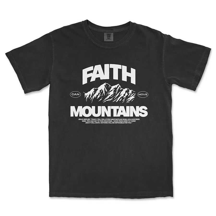 Faith Can Move Mountains Unisex Tee in black color