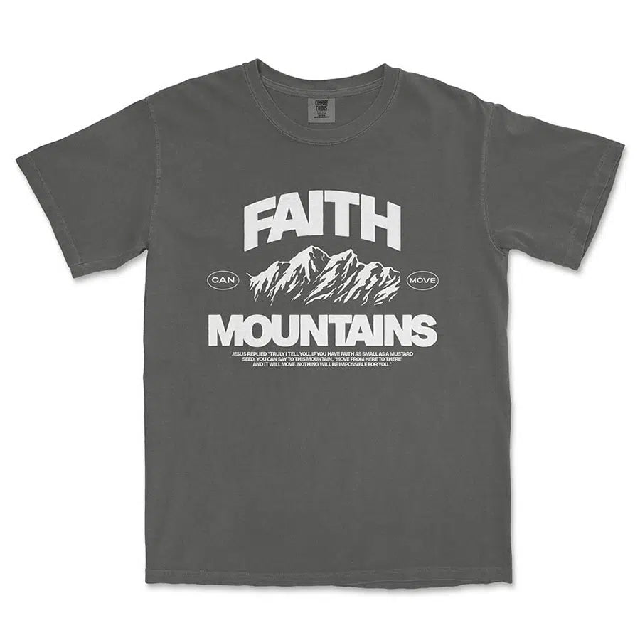 Faith Can Move Mountains Unisex Tee in pepper color