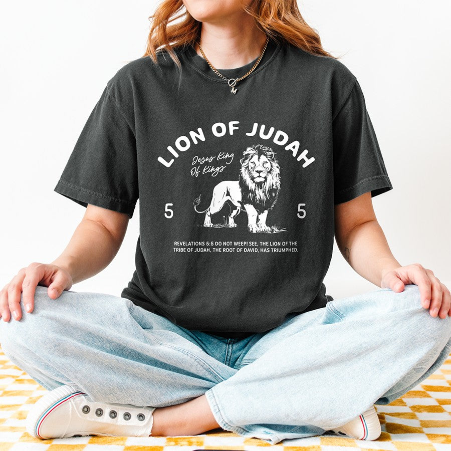 Lion of Judah Unisex Tee in pepper color
