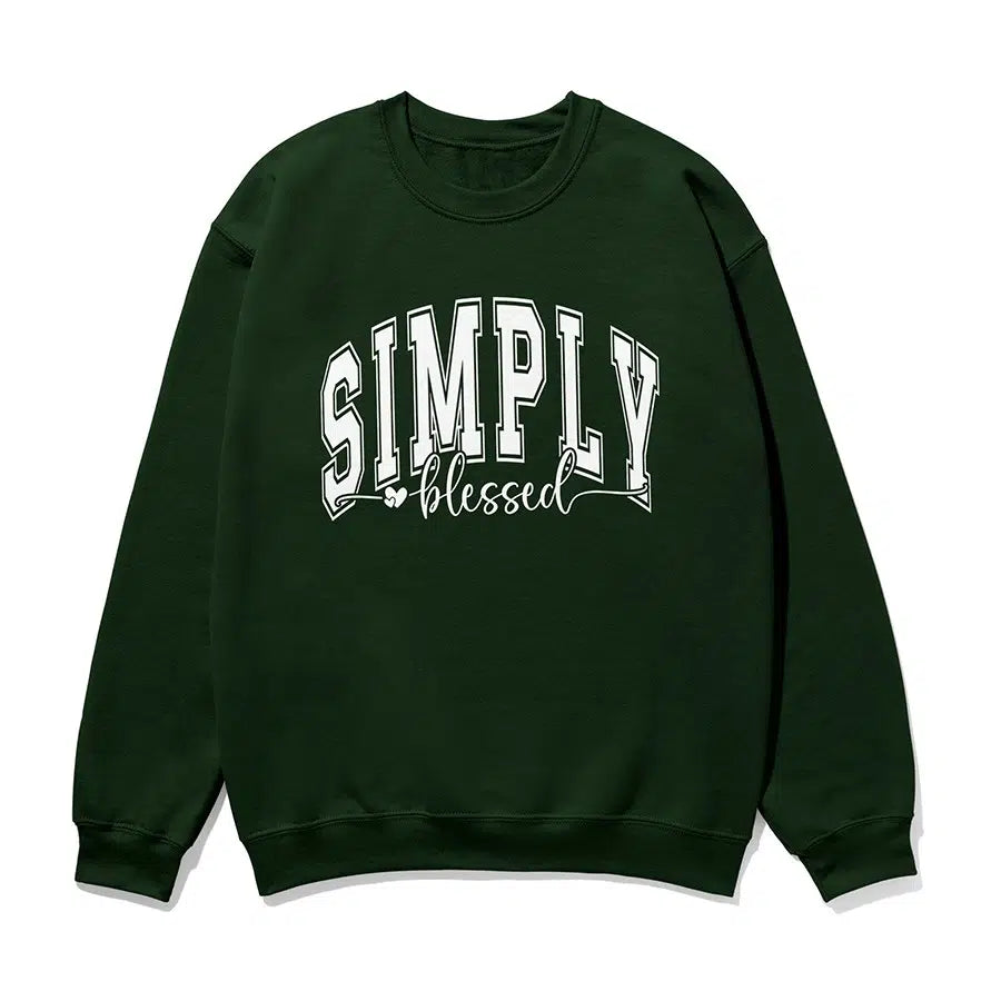 Simply Blessed Unisex Sweatshirt in forest color