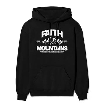 Faith Can Move Mountains Unisex Hoodie in black color