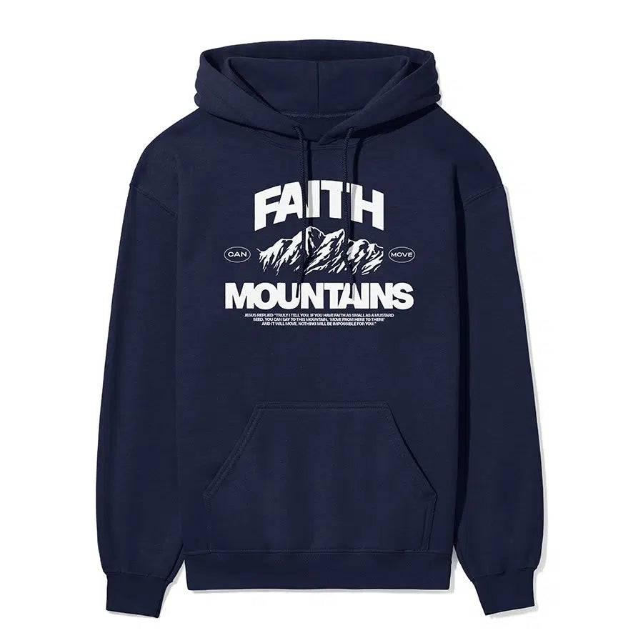 Faith Can Move Mountains Unisex Hoodie in black color