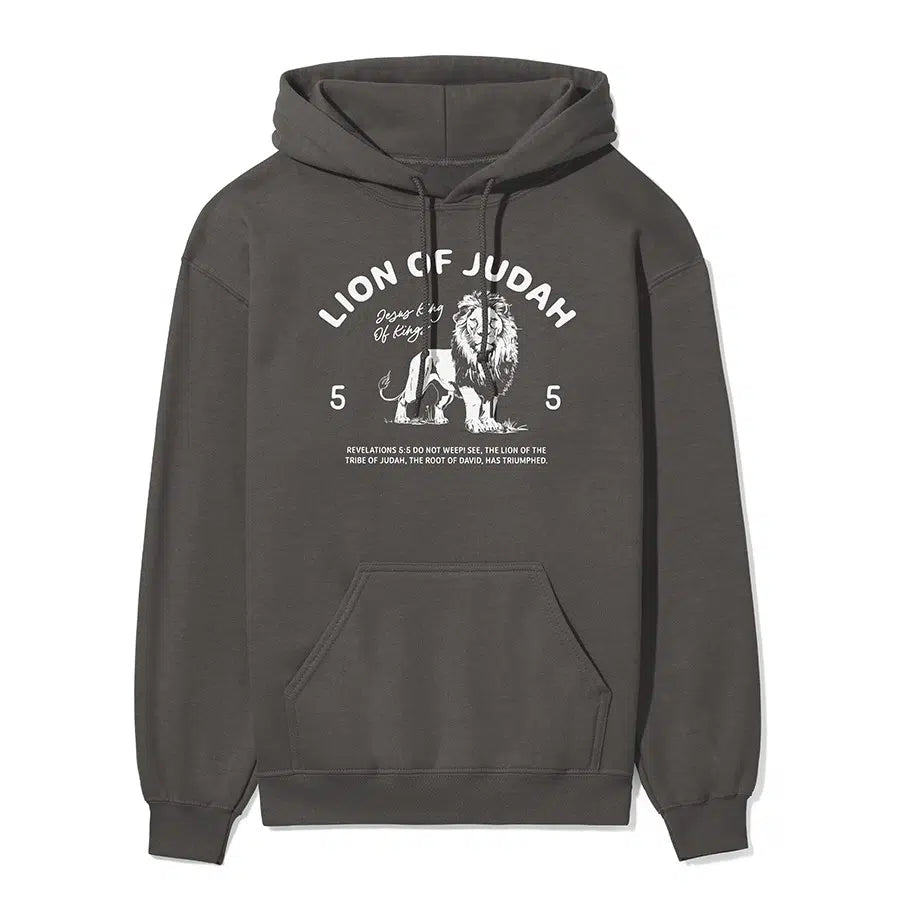 Lion of Judah Unisex Hoodie in charcoal color