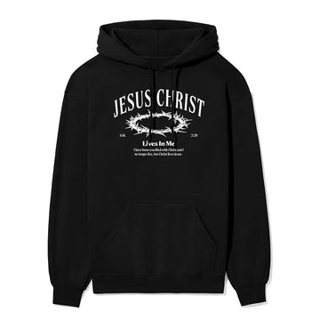 Jesus Christ Lives In Me Unisex Hoodie in black color