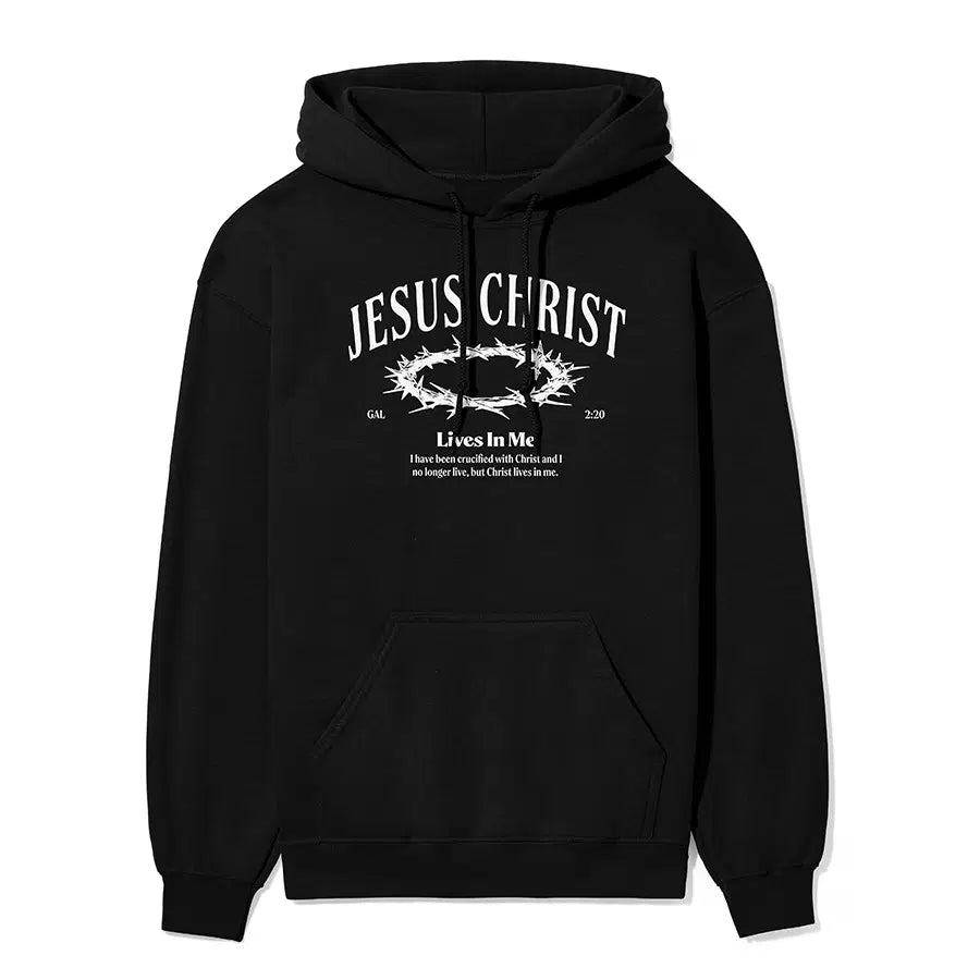 Jesus Christ Lives In Me Unisex Hoodie in black color