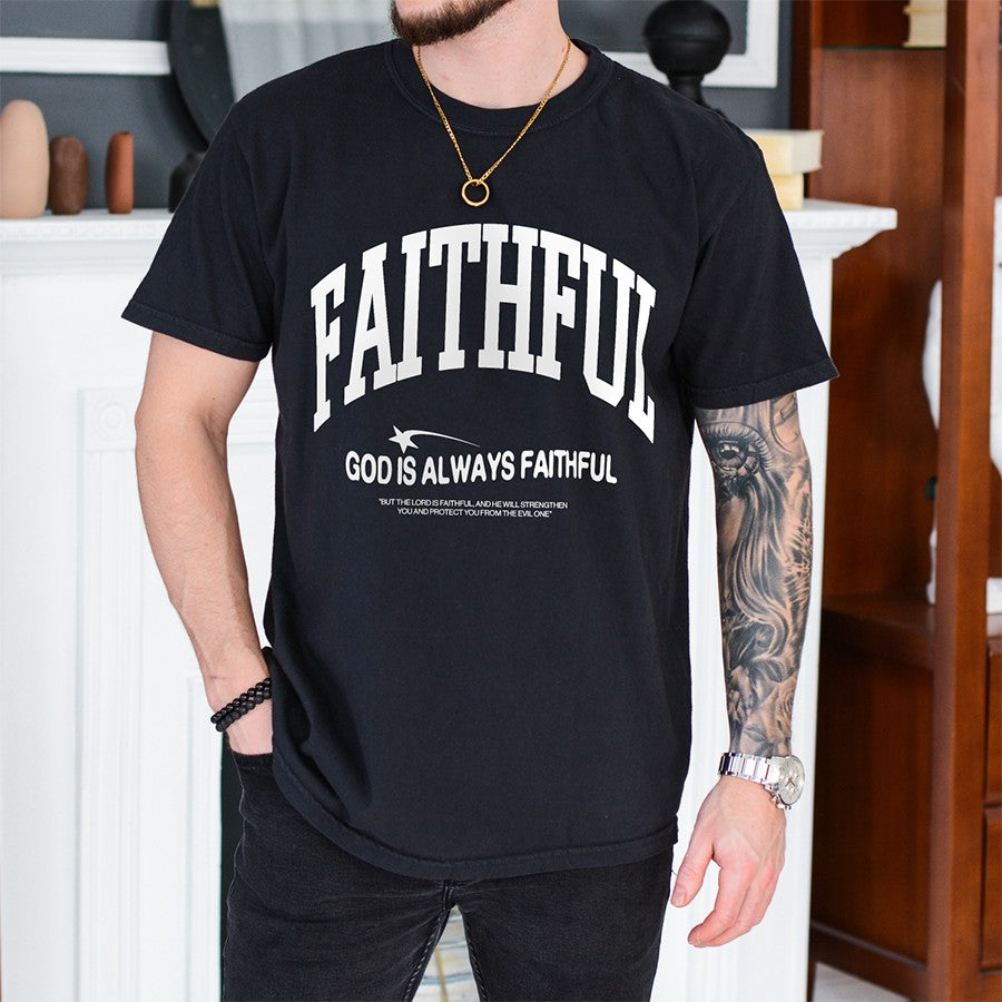 God is Always Faithful Unisex Christian Tee in black color