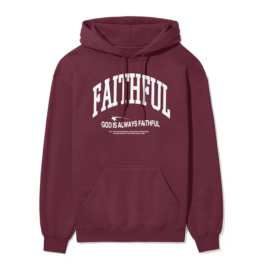 God is Always Faithful Unisex Hoodie in maroon color